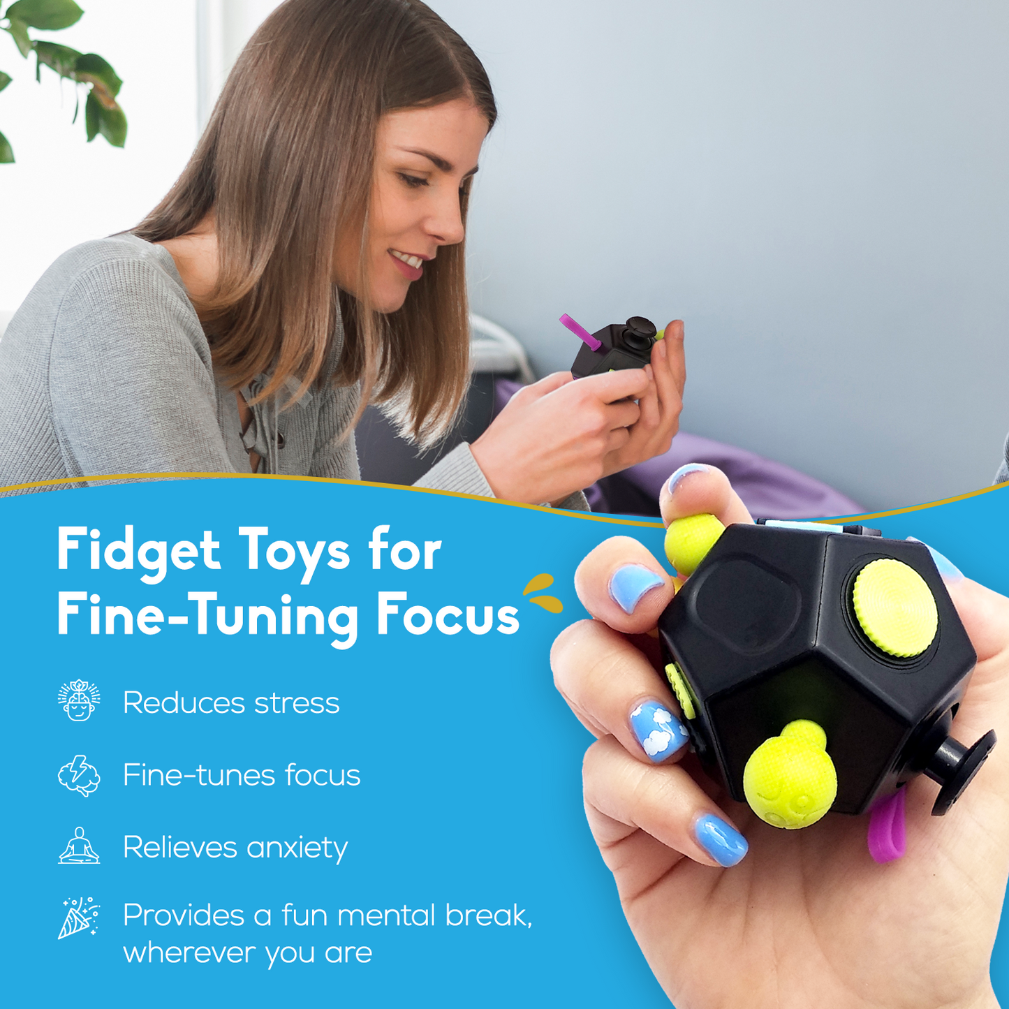 Fidget Cube - 12-sided (Deluxe)