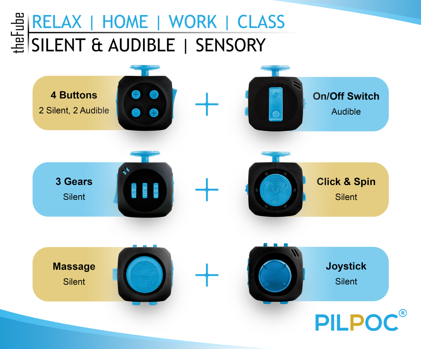 Fidget Cube - 6-sided (Deluxe)